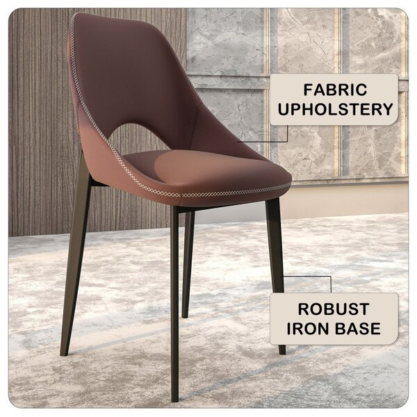 Leisuremod Amalfi Collection Fabric Modern Dining Chair in Plum Purple - AC48PR