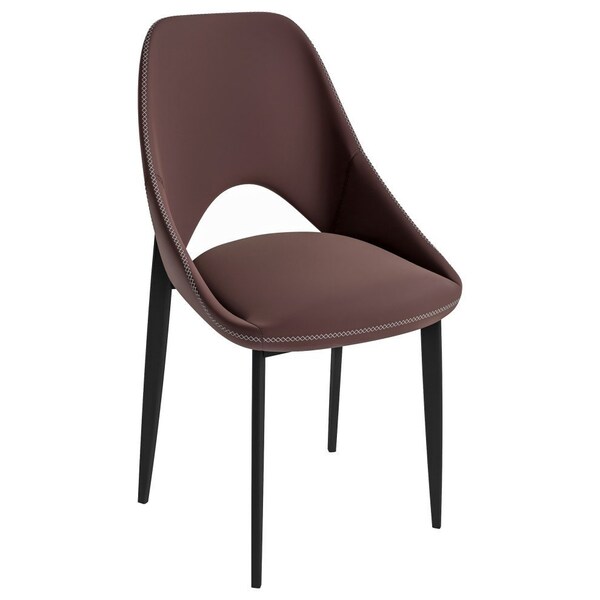 Leisuremod Amalfi Collection Fabric Modern Dining Chair in Plum Purple - AC48PR