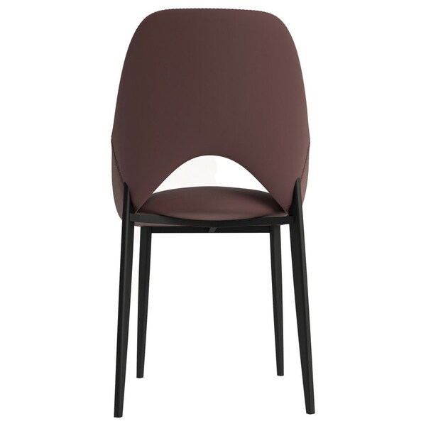 Leisuremod Amalfi Collection Fabric Modern Dining Chair in Plum Purple - AC48PR