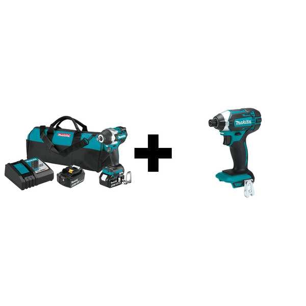 Makita 18V LXT BL 1/2" Impact Wrench Kit - XWT17T + XDT11Z
