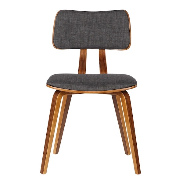 Seatsolutions 20 x 36 x 17 in. Jaguar Mid-Century Dining Chair, Walnut Wood & Charcoal Fabric - SE2522292