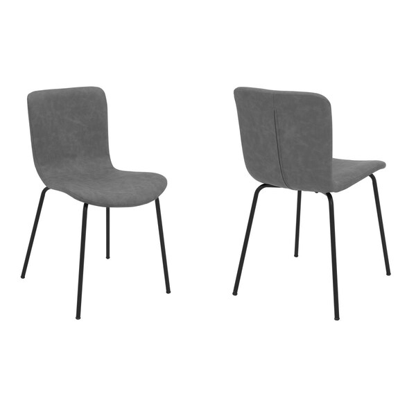 Seatsolutions Gillian Modern Dining Room Chairs, Light Grey Fabric & Metal, 2PK - SE3321518