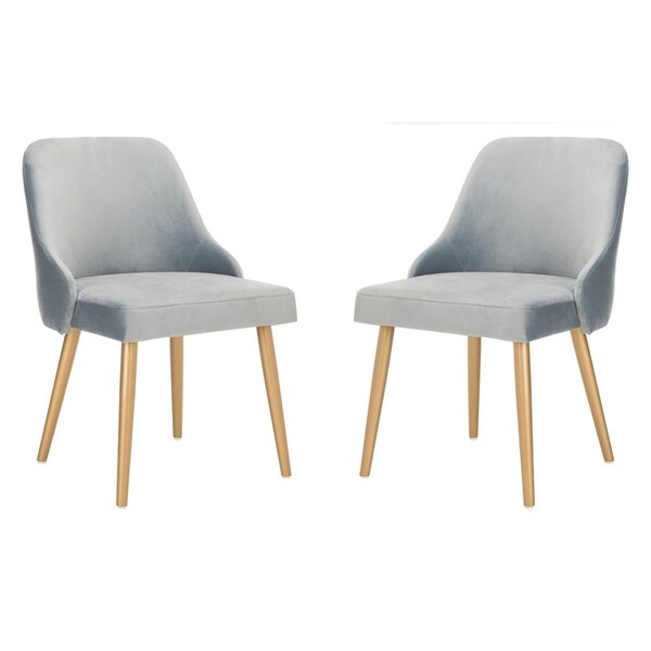 Safavieh Lulu Upholstered Dining Chair, Slate Blue & Gold - DCH6200B-SET2
