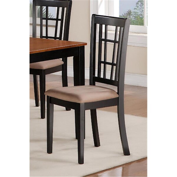 East West Furniture NC-BLK-C Nicoli Cushion Seat Chair - Black - NIC-BLK-C