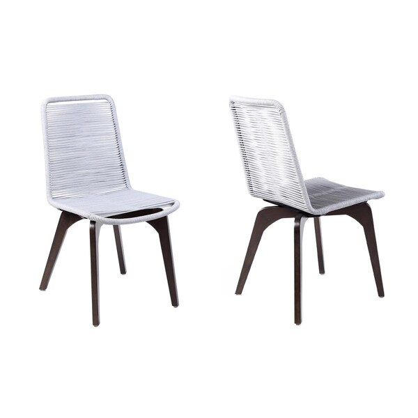 Seatsolutions 35 in. Island Outdoor Patio Rope Dining Chair, Earth & Silver, 2PK - SE3324743