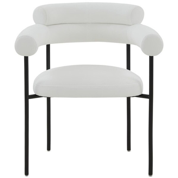 Safavieh Jaslene Curved Back Dining Chair, White & Black - SFV4791A