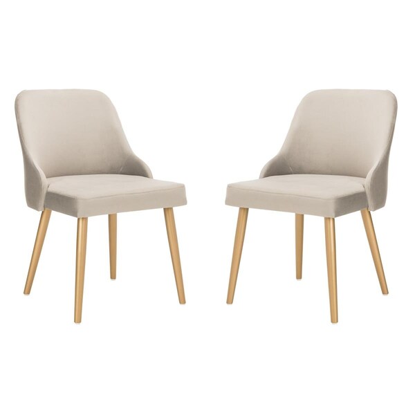 Safavieh Lulu Upholstered Dining Chair, Grey & Gold - DCH6200A-SET2