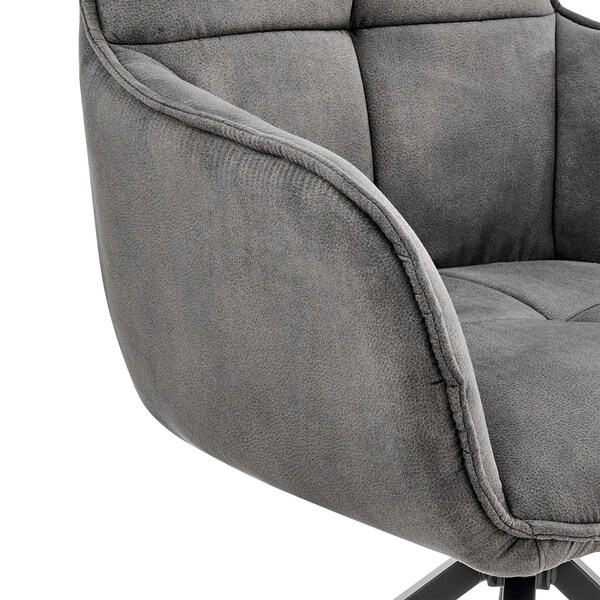 Armen Living Noah Dining Room Accent Chair in Charcoal Fabric and Black Metal Legs - LCNHCHCHA