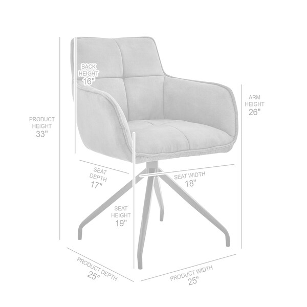 Armen Living Noah Dining Room Accent Chair in Charcoal Fabric and Black Metal Legs - LCNHCHCHA