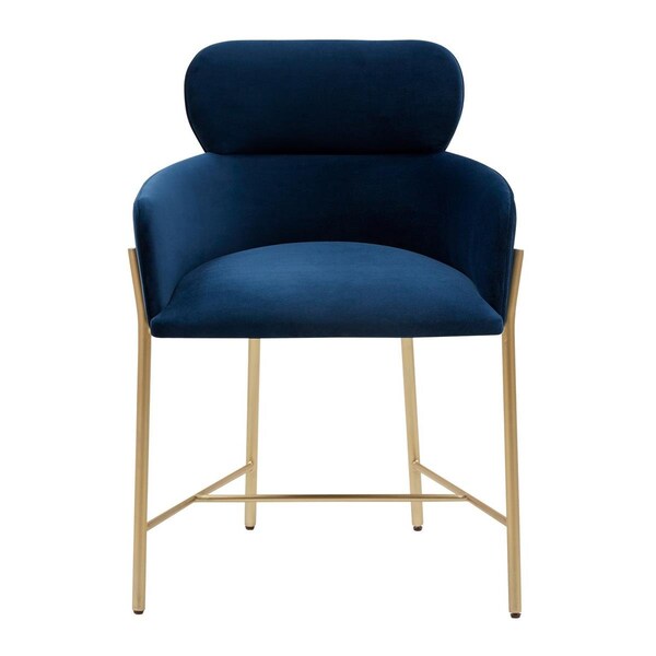 Safavieh Charlize Velvet Dining Chair, Navy & Gold - SFV4757A