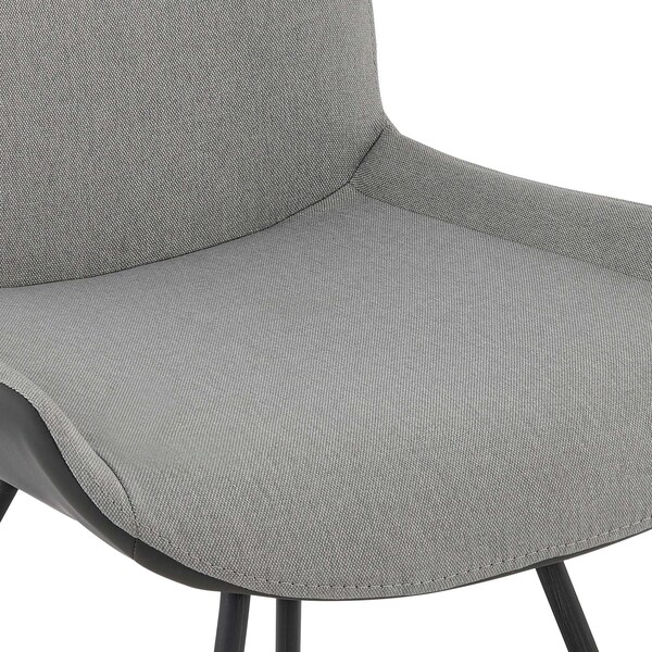 Armen Living Coronado Contemporary Dining Chair in Gray Powder Coated Finish and Pewter Fabric - Set of 2 - LCCDSIPW
