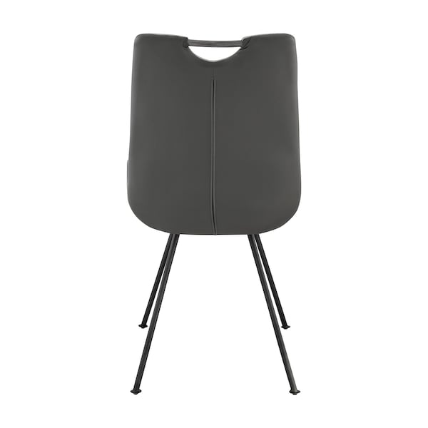 Armen Living Coronado Contemporary Dining Chair in Gray Powder Coated Finish and Pewter Fabric - Set of 2 - LCCDSIPW