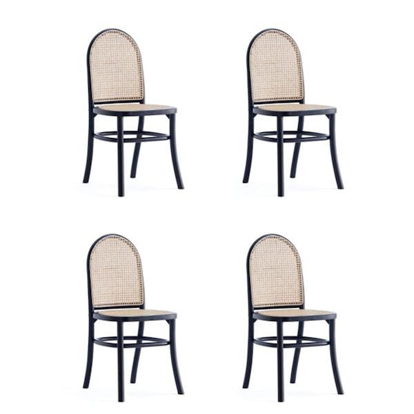Designed To Furnish Paragon Dining Chair, Black & Cane, 4PK - DE3068745