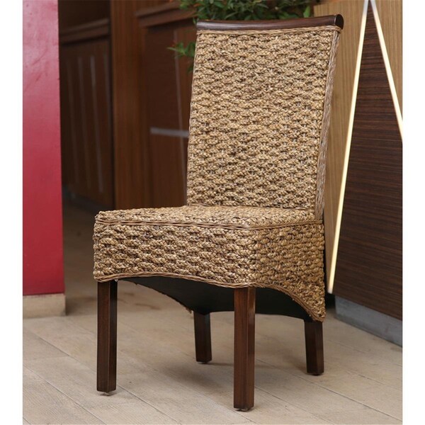 International Caravan Bunga Hyacinth Dining Chair, Salak Brown, 2PK - SG-3310-2CH