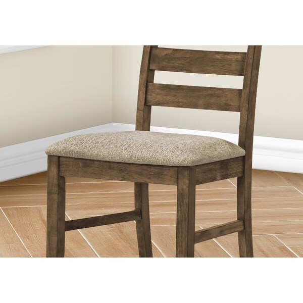 Monarch Specialties Dining Chair, 38'' Height, Upholstered, Antique Brown, Brown Fabric, Transitional, 2PK - I 1342