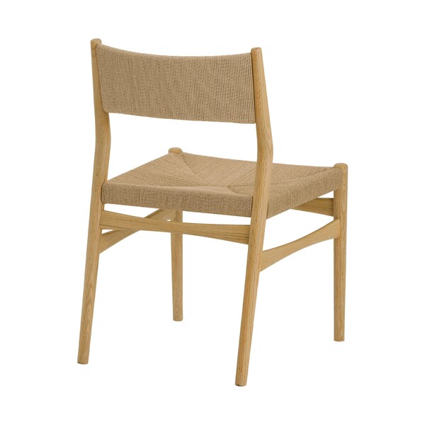 Armen Living Erie Woven Paper Cord and Oak Wood Dining Chairs - Set of 2 - LCERSINAT
