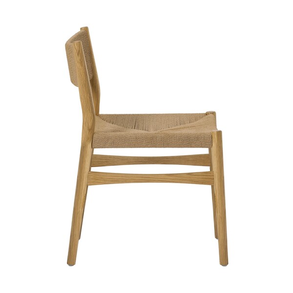 Armen Living Erie Woven Paper Cord and Oak Wood Dining Chairs - Set of 2 - LCERSINAT