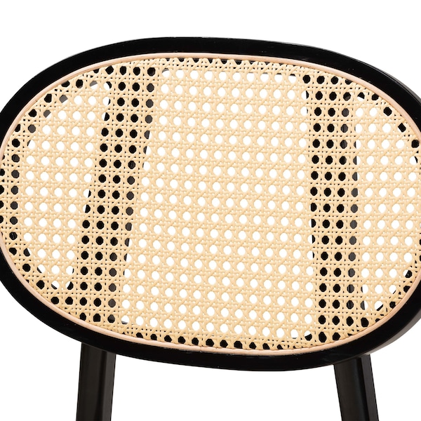 Baxton Studio Darrion Mid-Century Modern Cream Fabric and Black Finished Wood 2-Piece Dining Chair Set, PR - 234-2PC-13299-ZORO