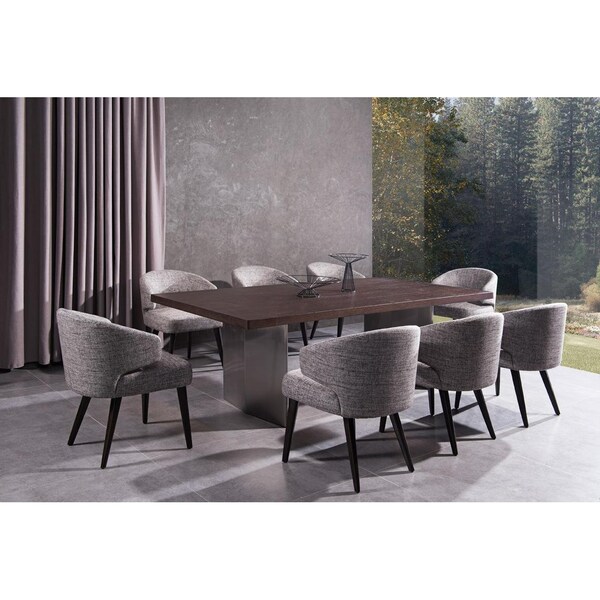 Homeroots Modern Fabric Dining Chair - Grey - 284415