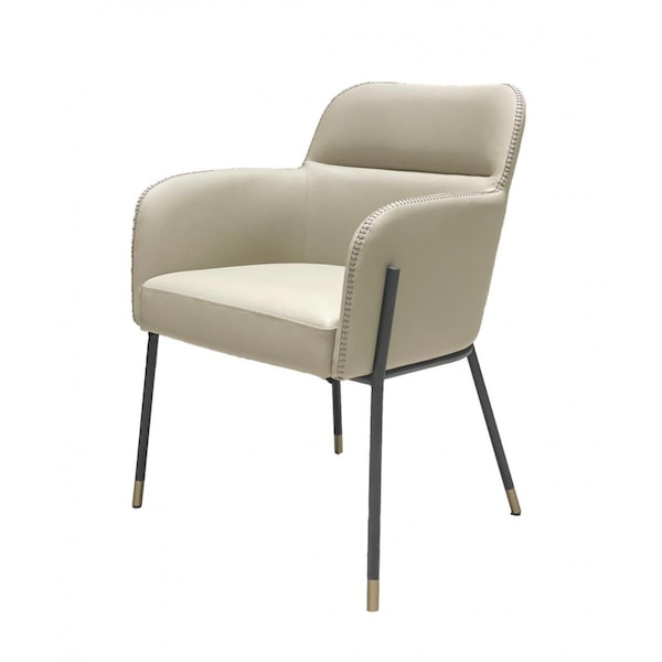 Homeroots Pale Gray Faux Leather Modern Dining or Side Chair - 472257