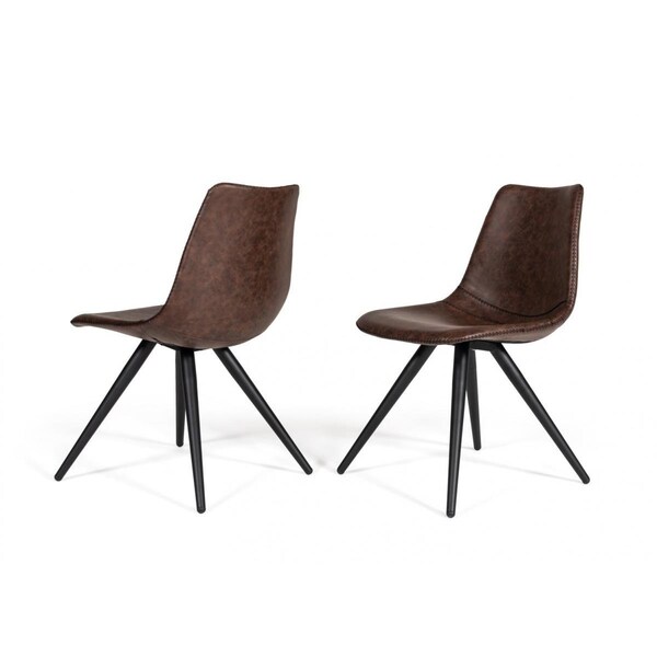 Homeroots Brown Modern Dining Chairs - Set of 2 - 472206