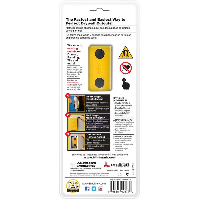 Calculated Industries Plug Mark Magnetic Drywall Cutout Tool for Existing Outlets - 8120