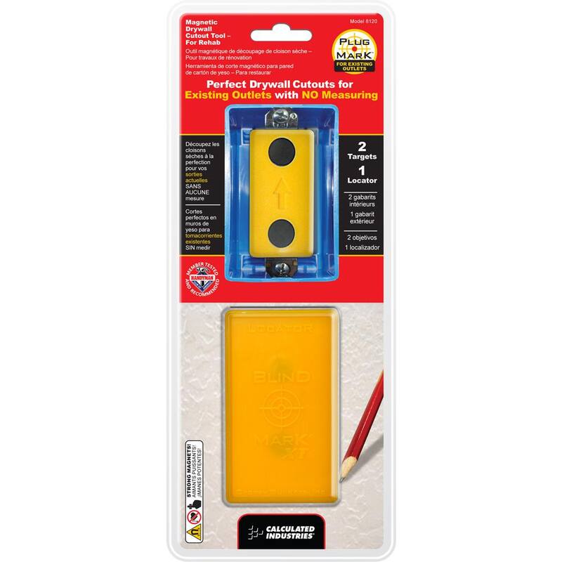 Calculated Industries Plug Mark Magnetic Drywall Cutout Tool for Existing Outlets - 8120
