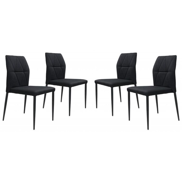 Homeroots 33.5 x 17.7 x 21.7 in. Revolution Dining Chair, Black - 394643