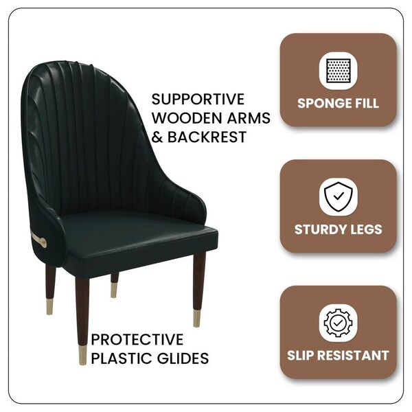 Leisuremod Elara Collection Wooden Dining Chair in Two-Tone Green - EC59G