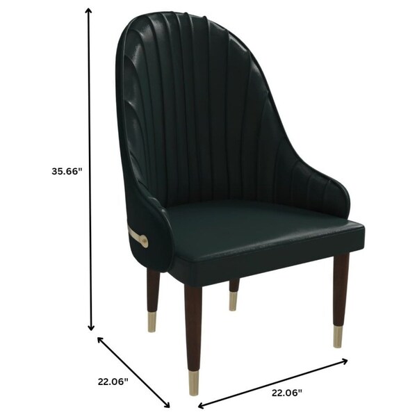Leisuremod Elara Collection Wooden Dining Chair in Two-Tone Green - EC59G