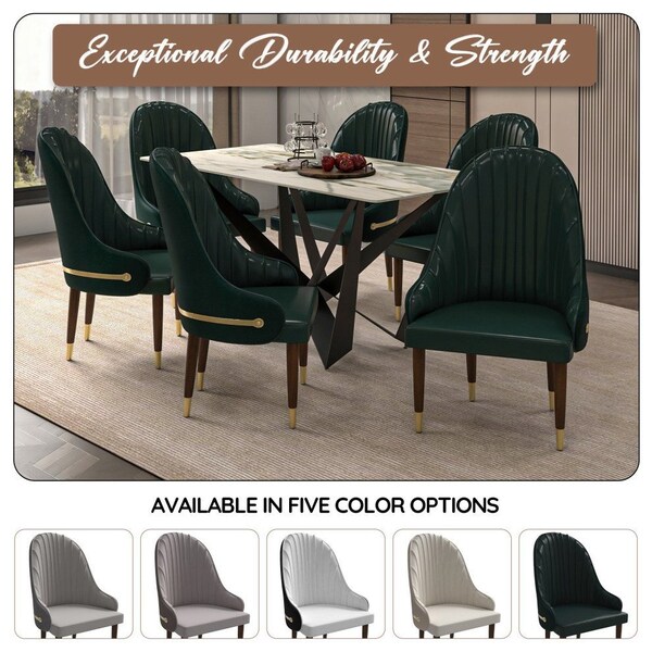 Leisuremod Elara Collection Wooden Dining Chair in Two-Tone Green - EC59G