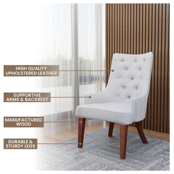 Leisuremod Spruce Collection Modern Wooden Dining Chair in Light Grey, 4PK - SC24LGR4
