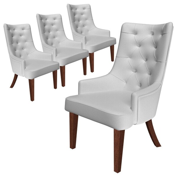 Leisuremod Spruce Collection Modern Wooden Dining Chair in Light Grey, 4PK - SC24LGR4
