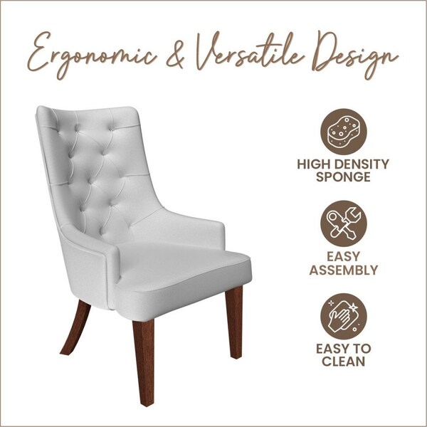 Leisuremod Spruce Collection Modern Wooden Dining Chair in Light Grey, 4PK - SC24LGR4