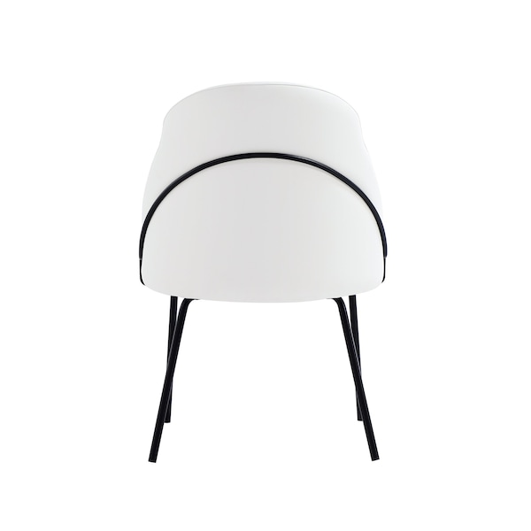 Manhattan Comfort Gracie Dining Chair in White and Black - DC100-BWH
