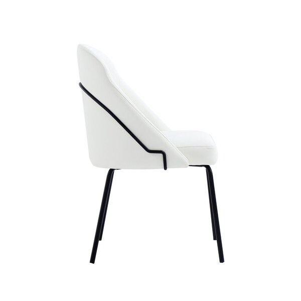 Manhattan Comfort Gracie Dining Chair in White and Black - DC100-BWH