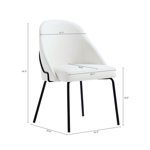 Manhattan Comfort Gracie Dining Chair in White and Black - DC100-BWH