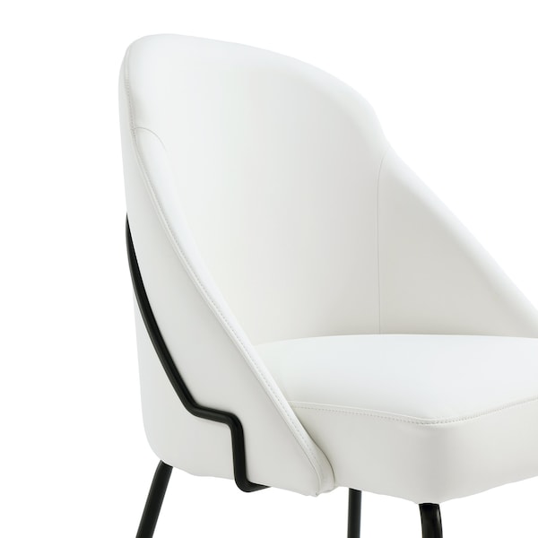 Manhattan Comfort Gracie Dining Chair in White and Black - DC100-BWH
