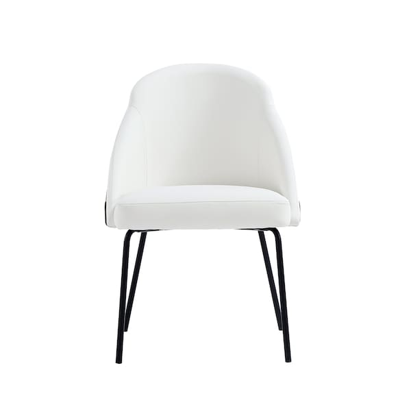 Manhattan Comfort Gracie Dining Chair in White and Black - DC100-BWH