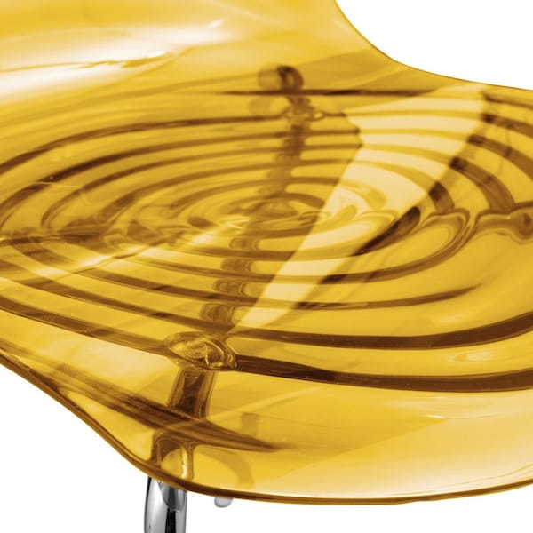 Leisuremod Astor Water Ripple Design Dining Chair, Transparent Orange - AC20OR