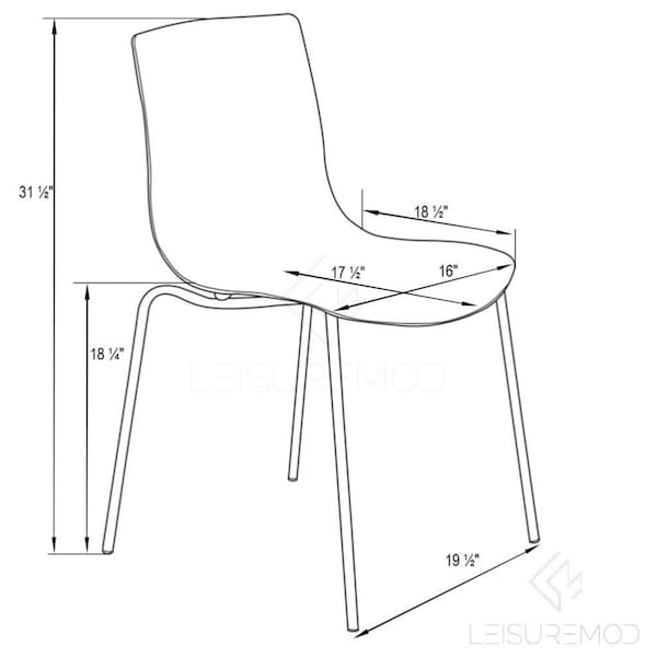 Leisuremod Astor Water Ripple Design Dining Chair, Transparent Orange - AC20OR