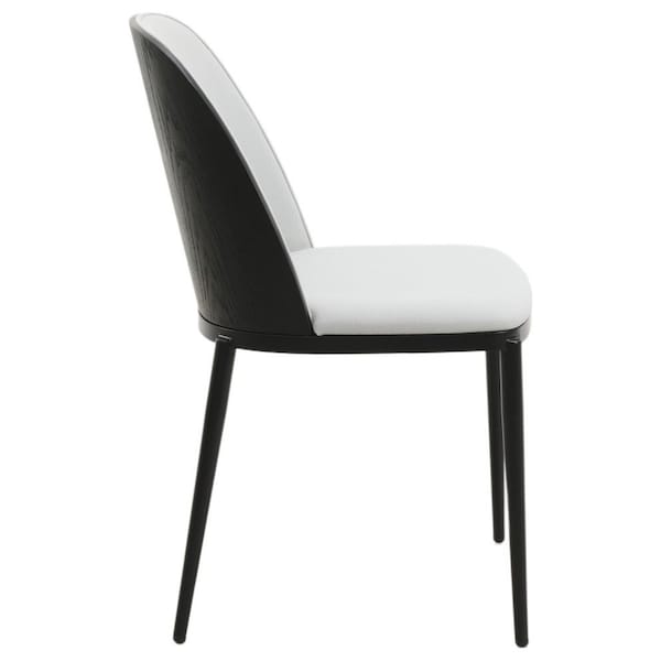 Leisuremod Tule Fabric Dining Side Chair with Powder-Coated Steel Frame, Black/Platinum Blue - TCBL18BU