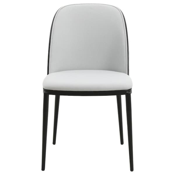 Leisuremod Tule Fabric Dining Side Chair with Powder-Coated Steel Frame, Black/Platinum Blue - TCBL18BU