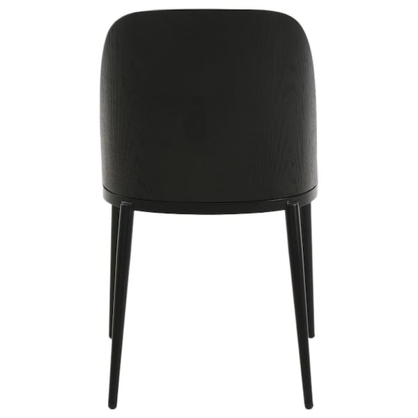 Leisuremod Tule Fabric Dining Side Chair with Powder-Coated Steel Frame, Black/Platinum Blue - TCBL18BU