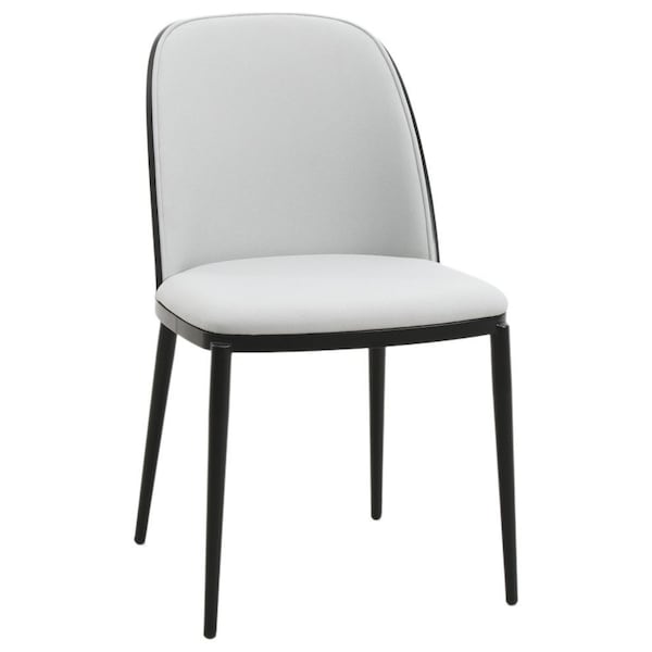 Leisuremod Tule Fabric Dining Side Chair with Powder-Coated Steel Frame, Black/Platinum Blue - TCBL18BU