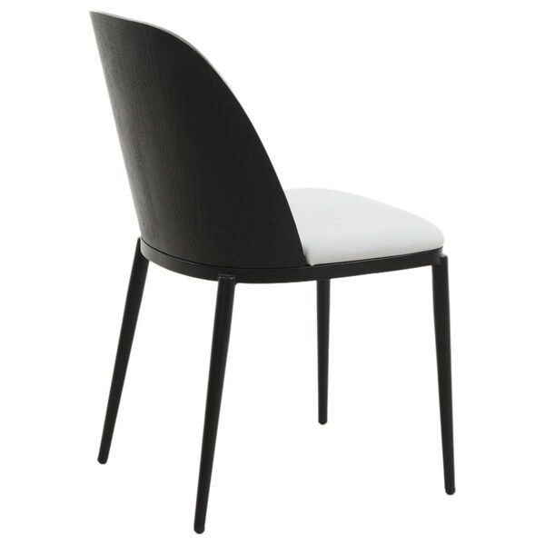 Leisuremod Tule Fabric Dining Side Chair with Powder-Coated Steel Frame, Black/Platinum Blue - TCBL18BU