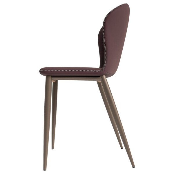 Leisuremod Mosaic Collection Modern Dining Chair in Plum Purple Fabric - MC44PR