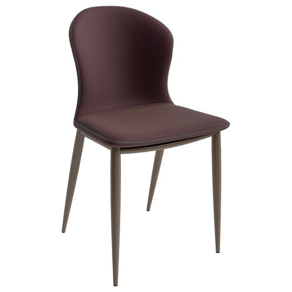 Leisuremod Mosaic Collection Modern Dining Chair in Plum Purple Fabric - MC44PR