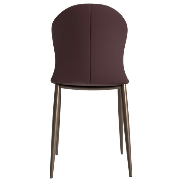 Leisuremod Mosaic Collection Modern Dining Chair in Plum Purple Fabric - MC44PR