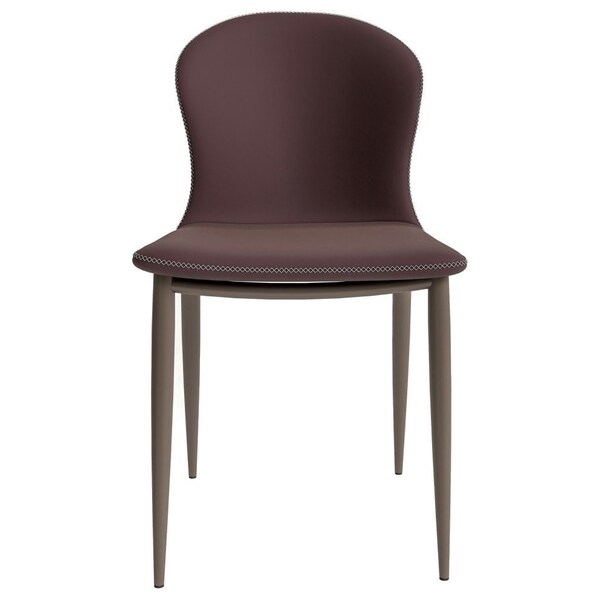 Leisuremod Mosaic Collection Modern Dining Chair in Plum Purple Fabric - MC44PR